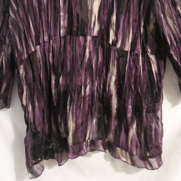 CONTEMPO by PENNINGTONS | size 20 | Sheer Mixed Purple Tie Front Cardigan - Picture 13 of 15